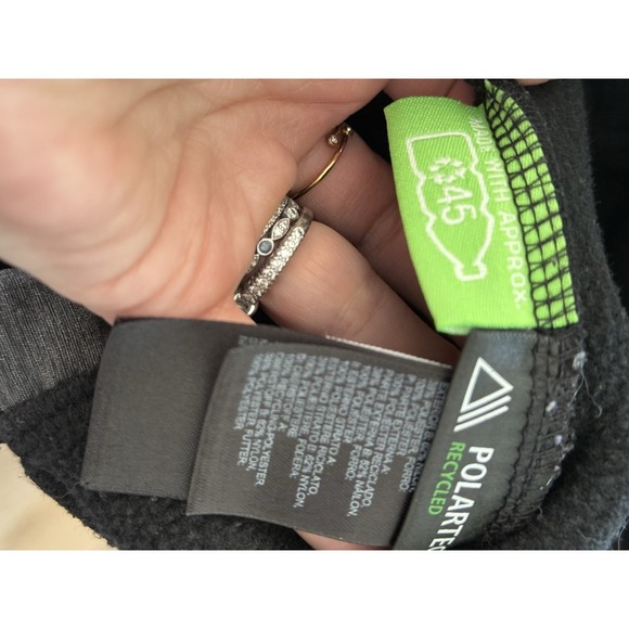 THE NORTH FACE DENALI JACKET WOMEN'S Small Black Fluorescent Green‎ Heather - Picture 5 of 7